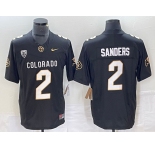 Men's Colorado Buffaloes #2 Shedeur Sanders Black 2023 F.U.S.E. Stitched Football Jersey