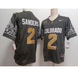 Men's Colorado Buffaloes #2 Shedeur Sanders Black Gold With XII Patch FUSE Vapor Stitched Jersey