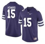 Men's Kansas State Wildcats #15 Will Howard Purple Limited Stitched Jersey
