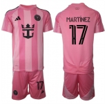 Men's Inter Miami CF #17 Josef MartÃnez 25-26 Pink Home Soccer Jersey Suit