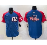 Men's National League Philadelphia Phillies Team Big Logo Blue Red Alternate 2025 All-Star Edition Limited Stitched Baseball Jersey