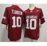 Men's Arkansas Razorbacks #10 TAYLEN GREEN Red 2025 F.U.S.E. Vapor Limited Stitched Football Jersey