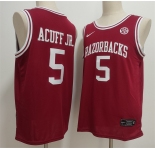 Men's Arkansas Razorbacks #5 Darius Acuff Jr. Red Stitched Football Jersey