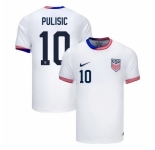 Men American Team 10 Christian Pulisic 2024 25 Home Soccer Jersey Suit