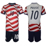 Men's United States #10 Christian Pulisic White Red 2026 Home Soccer Jersey Suit
