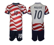 Men's United States #10 Christian Pulisic White Red 2026 Home Soccer Jersey Suit