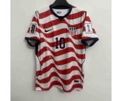 Men's United States #10 Christian Pulisic White Red 2026 Home Soccer Jersey