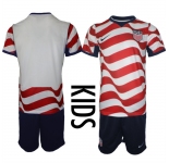 Youth United States Blank White Red 2026 Home Soccer Jersey Suit