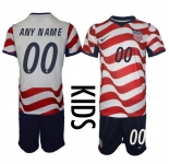 Youth United States Custom White Red 2026 Home Soccer Jersey Suit