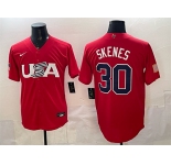 Men's USA Baseball #30 Paul Skenes Red World Baseball Classic Stitched Jersey