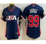 Women's USA #99 Aaron Judge Navy 2026 World Baseball Classic Cool Base Jersey