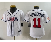 Youth USA Baseball #11 Gunnar Henderson White 2026 World Baseball Classic Home Stadium Stitched Baseball Jersey