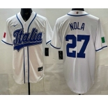 Men's Italy #27 Aaron Nola White 2026 World Baseball Classic Cool Base Jersey