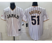 Men's Japan Baseball #51 Ichiro Suzuki White 2026 World Baseball Classic Home Stadium Stitched Jersey