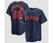 Men's Japan Baseball #55 Munetaka Murakami Navy 2026 World Baseball Classic Road Stadium Stitched Jersey