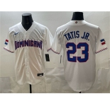 Men's Dominican Republic Baseball #23 Fernando Tatis Jr. White World Baseball Classic Stitched Jersey
