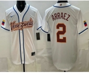 Men's Venezuela #2 Luis Arraez White 2026 World Baseball Classic Cool Base Jersey