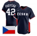 Men's Czech Republic Baseball #42 Daniel Padyk Nike Navy 2026 World Baseball Classic Jersey