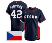 Men's Czech Republic Baseball #42 Daniel Padyk Nike Navy 2026 World Baseball Classic Jersey