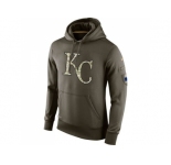 Men''s Kansas City Royals Nike Olive Salute To Service KO Performance Hoodie