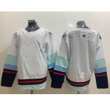 Youth Seattle Kraken Blank Navy White Stitched Adidas NHL Jersey