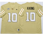 Men's Georgia Tech Yellow Jackets #10 Haynes King Golden F.U.S.E. Limited Stitched Jersey