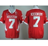 Houston Cougars #7 Case Keenum Red C-USA Patch Jersey