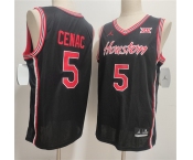 Men's Houston Cougars #5 Chris Cenac Jr. Black Stitched Football Jersey