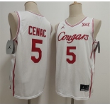 Men's Houston Cougars #5 Chris Cenac Jr. White Stitched Football Jersey