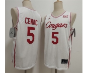 Men's Houston Cougars #5 Chris Cenac Jr. White Stitched Football Jersey