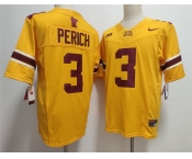 Men's Minnesota Golden Gophers #3 Koi Perich Yellow F.U.S.E. Stitched Jersey