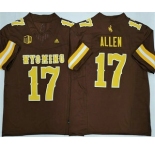 Men's Wyoming Cowboys #17 Josh Allen Limited Brown FUSE College Football Jersey