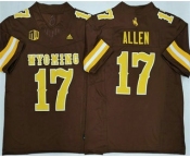 Men's Wyoming Cowboys #17 Josh Allen Limited Brown FUSE College Football Jersey
