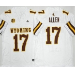 Men's Wyoming Cowboys #17 Josh Allen Limited White FUSE College Football Jersey