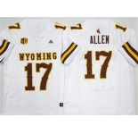 Men's Wyoming Cowboys #17 Josh Allen White 2026 F.U.S.E. Stitched College Football Jersey
