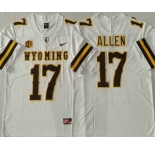 Men's Wyoming Cowboys #17 Josh Allen White Vapor Limited Stitched Nike Jersey