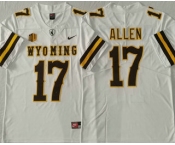 Men's Wyoming Cowboys #17 Josh Allen White Vapor Limited Stitched Nike Jersey