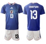 Men's Japan #13 Keito Nakamura National Team FIFA x World Cup 2026 Home Blue On Field Jersey