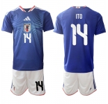 Men's Japan #14 ITO National Team FIFA x World Cup 2026 Home Blue On Field Jersey