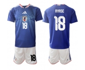 Men's Japan #18 AYASE National Team FIFA x World Cup 2026 Home Blue On Field Jersey