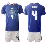 Men's Japan #4 ITAKURA National Team FIFA x World Cup 2026 Home Blue On Field Jersey