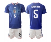 Men's Japan #5 WATANABE National Team FIFA x World Cup 2026 Home Blue On Field Jersey
