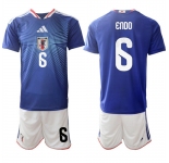 Men's Japan #6 ENDO National Team FIFA x World Cup 2026 Home Blue On Field Jersey