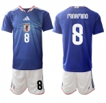 Men's Japan #8 MINAMINO National Team FIFA x World Cup 2026 Home Blue On Field Jersey