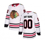 Men Adidas Chicago Blackhawks Customized Premier White Away NHL Jersey