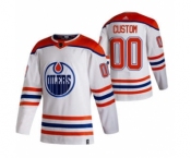 Men's Edmonton Oilers Custom White 2020-21 Reverse Retro Alternate Hockey Jersey