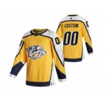 Men's Nashville Predators Custom Yellow 2020-21 Reverse Retro Alternate Hockey Jersey