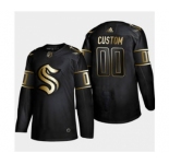 Men's Seattle Kraken Custom Black Golden Edition Limited Stitched Hockey Jersey