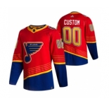 Men's St. Louis Blues Custom Red 2020-21 Reverse Retro Alternate Hockey Jersey