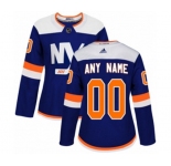 Women Adidas New York Islanders Customized Authentic Blue Alternate NHL Jersey